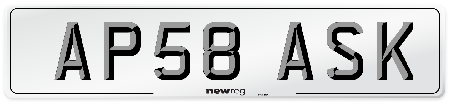 AP58 ASK Number Plate from New Reg